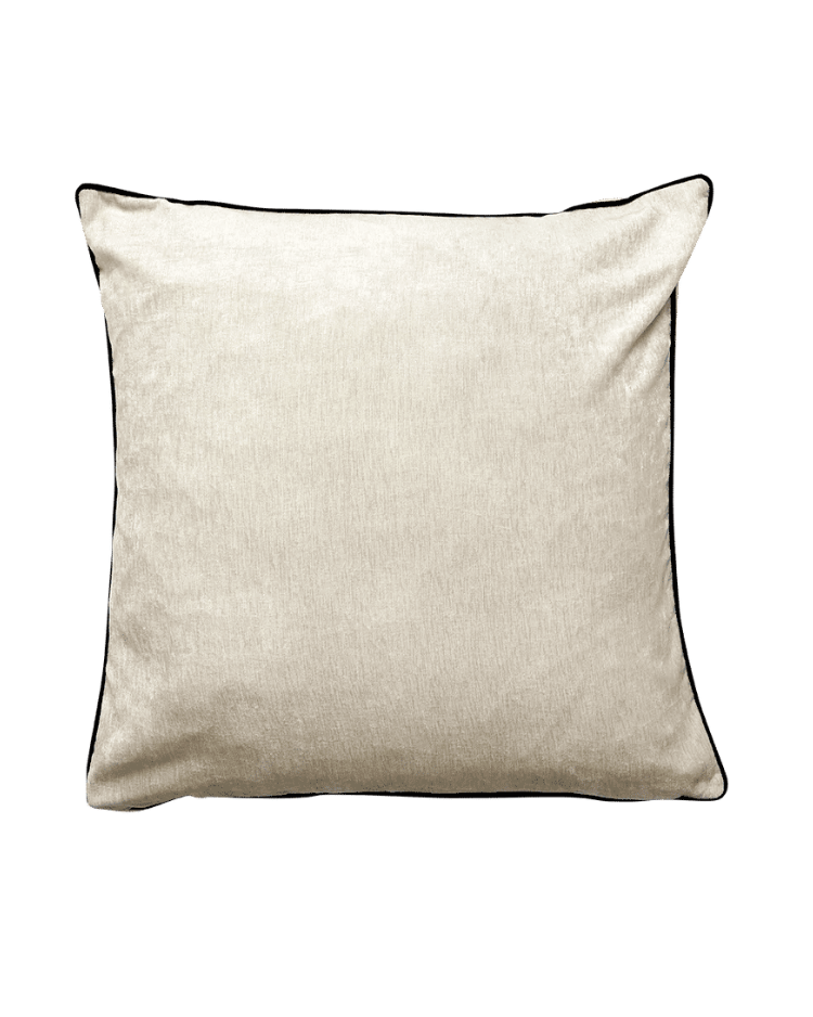 Cream cushion with piping