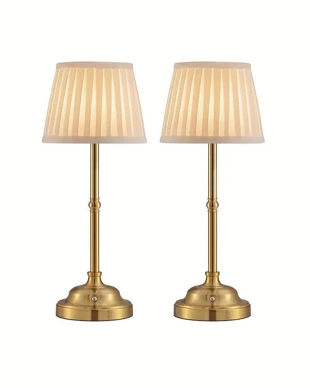 Rechargeable Gold Finish Table Lamp