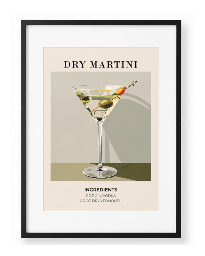 A1 frame with martini poster