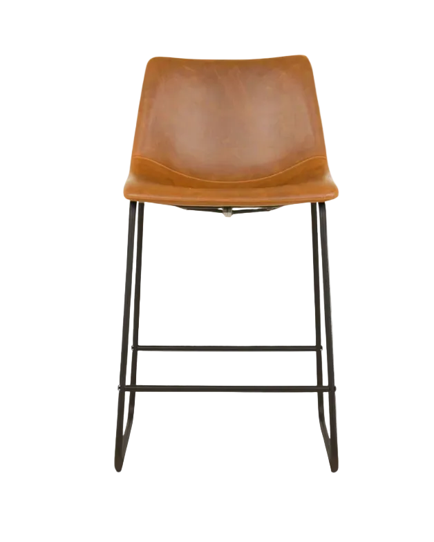 Tan Leather nook Stool