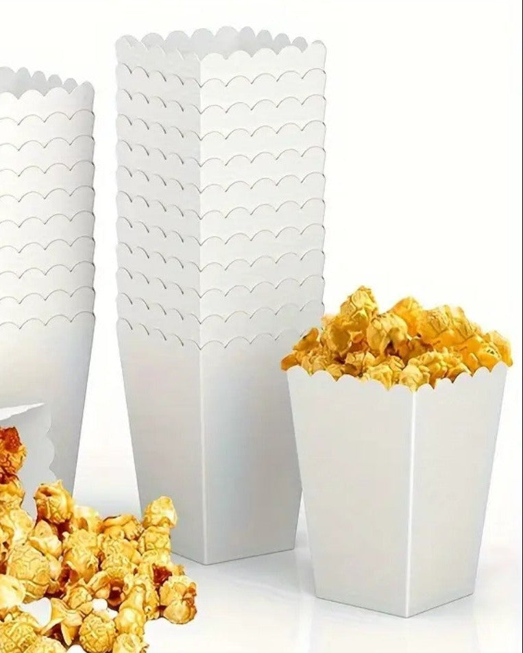White Scalloped Popcorn Box