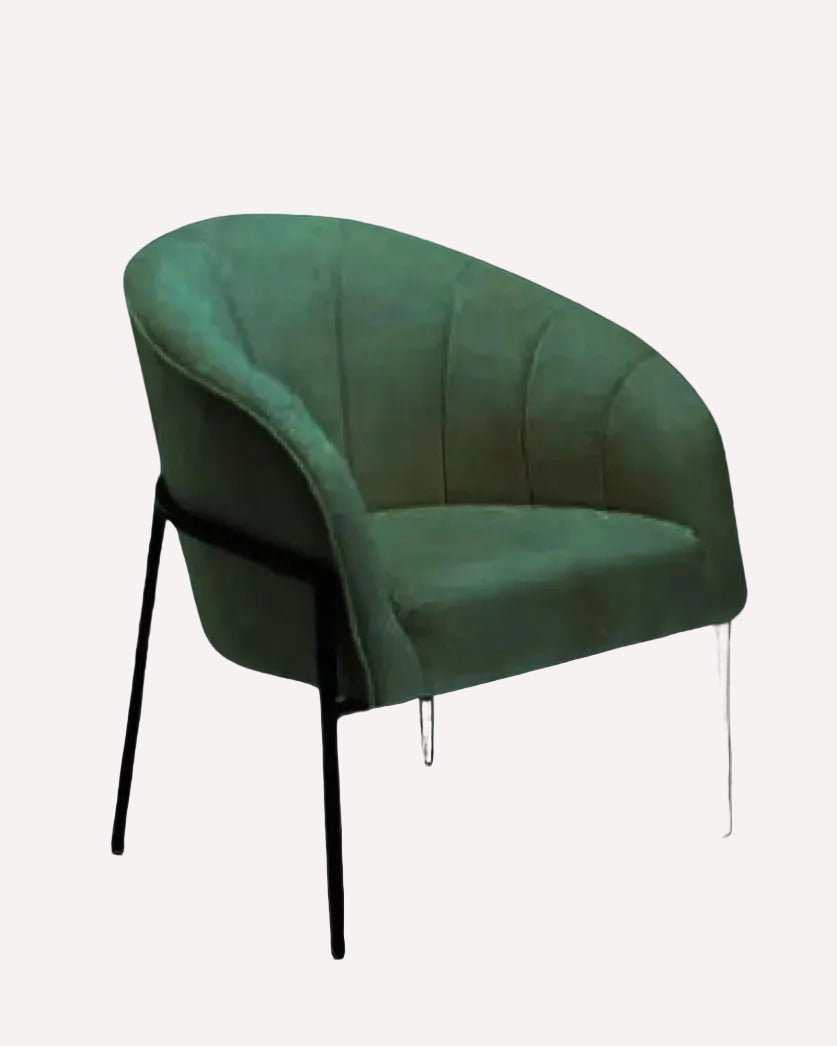 Velour Emerald Shell Armchair