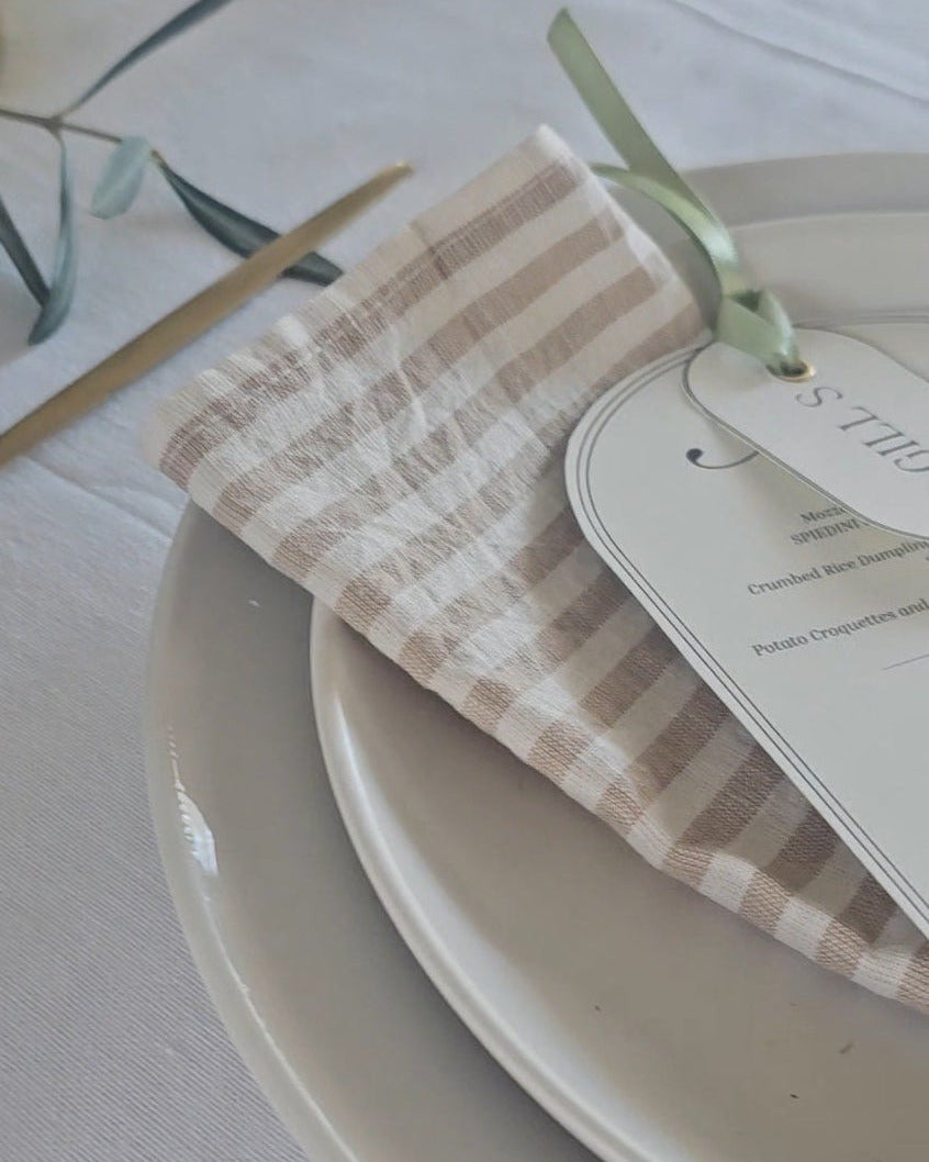 Beige and White Stripe Napkin