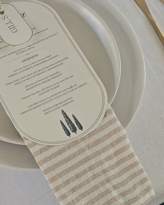 Beige and White Stripe Napkin