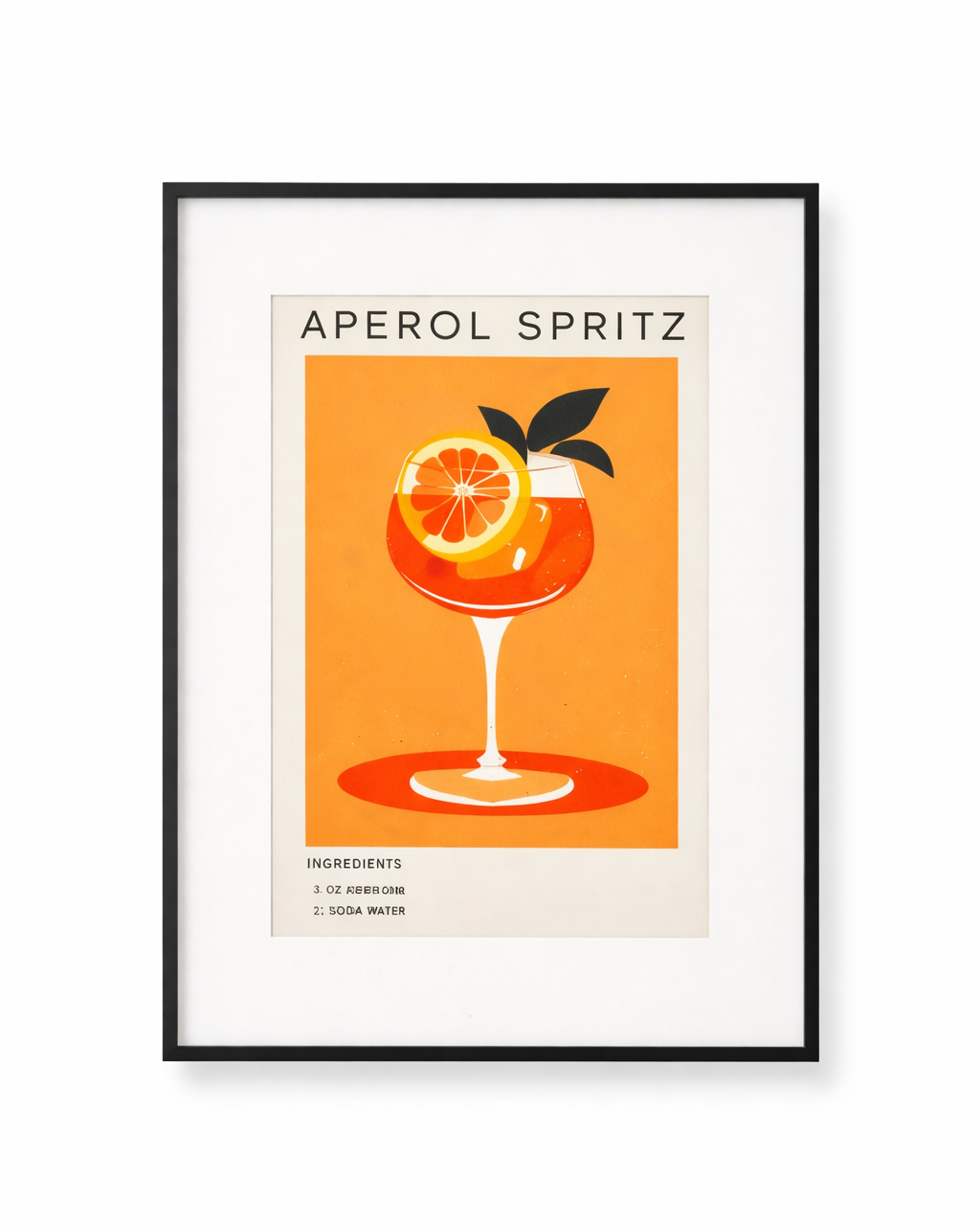 A1 Black Frame with Aperol Spritz Poster (Fits A2 Inserts)