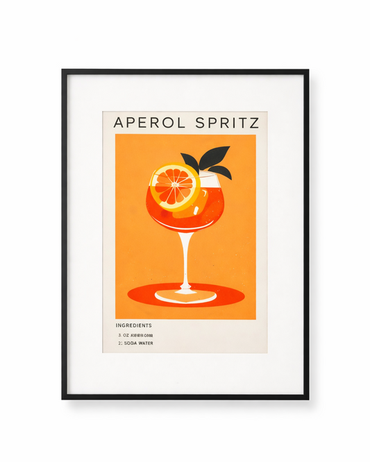 A1 Black Frame with Aperol Spritz Poster (Fits A2 Inserts)