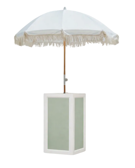 Cocktail table plinth with umbrella