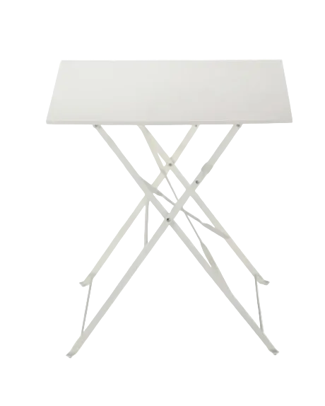 White metal table