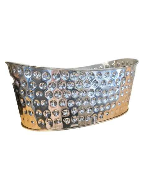 Silver hammered champagne bucket