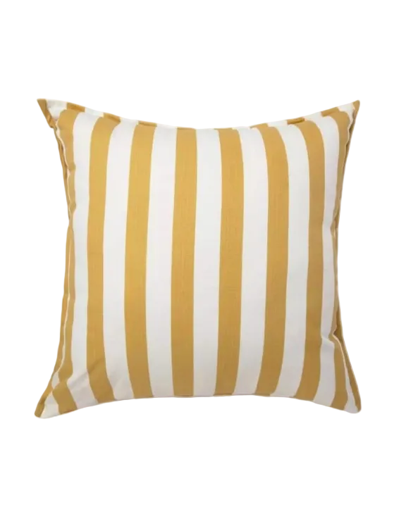 Yellow and white stripe cushion
