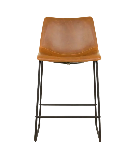 Tan Leather nook Stool