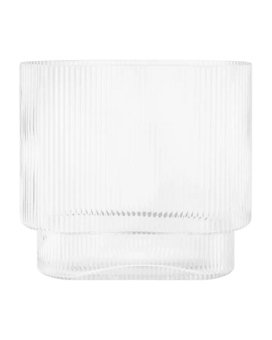 Elongated Ribbed Vase