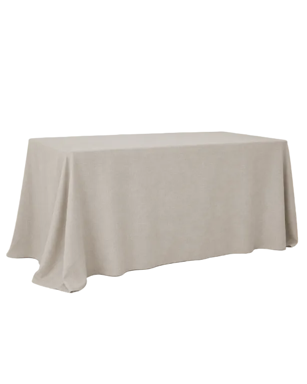 Beige floor length tablecloth