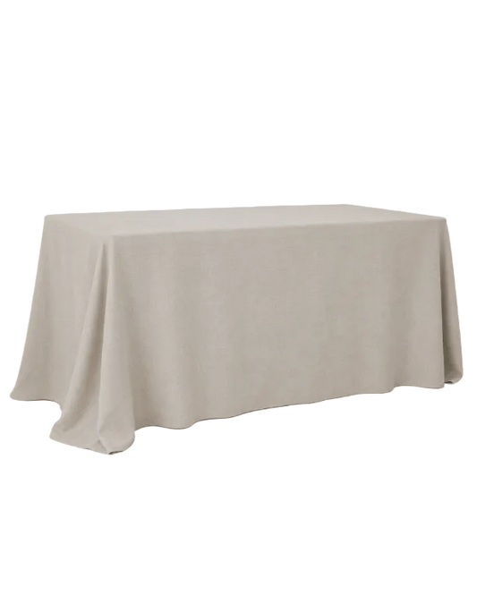 Beige floor length tablecloth