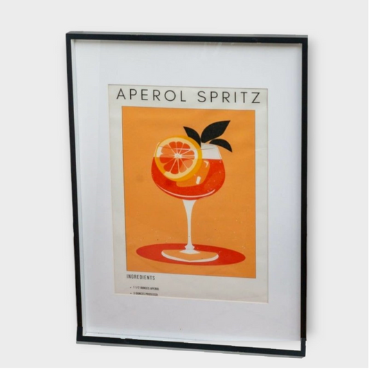 A1 Black Frame with Aperol Spritz Poster (Fits A2 Inserts) - FOR HIRE