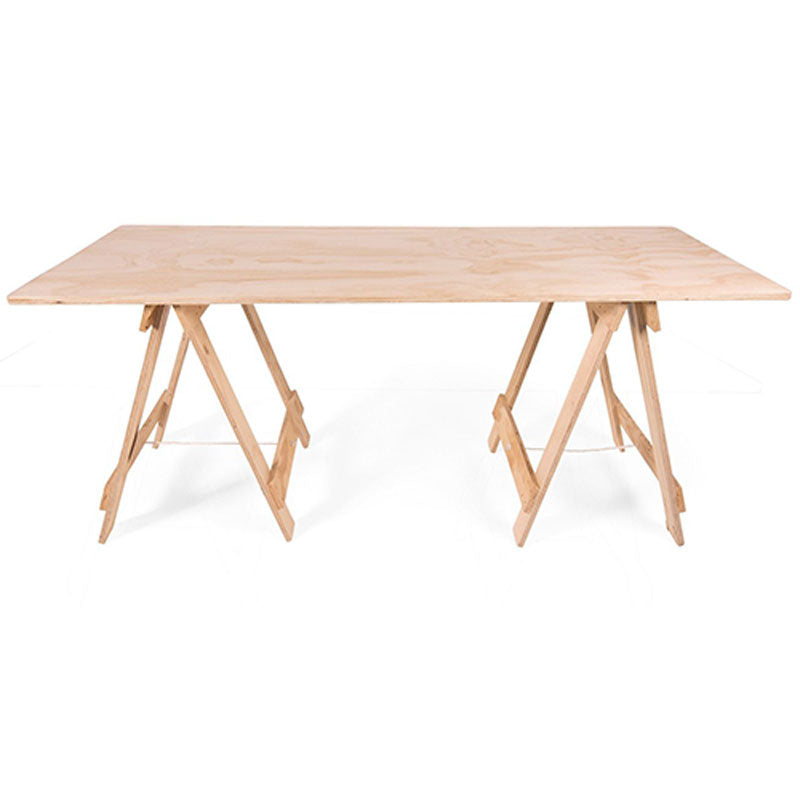 Table - Plywood Top and Trestle Legs FOR HIRE