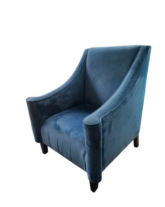 Peacock Blue Velvet Armchair